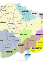 Large and Detailed map of Turkey showing all the cities