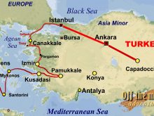 Map of Turkey and Greece