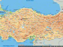 Turkey physical map