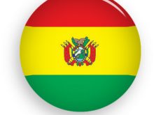 bolivia flag button round
