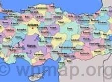 Cities in Turkey Map