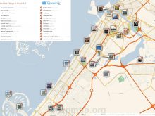 dubai attractions map large