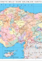 high resolution detailed administrativ and road map of turkey