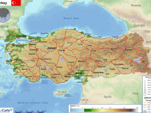 Turkey physical map