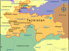 map of tajikistan