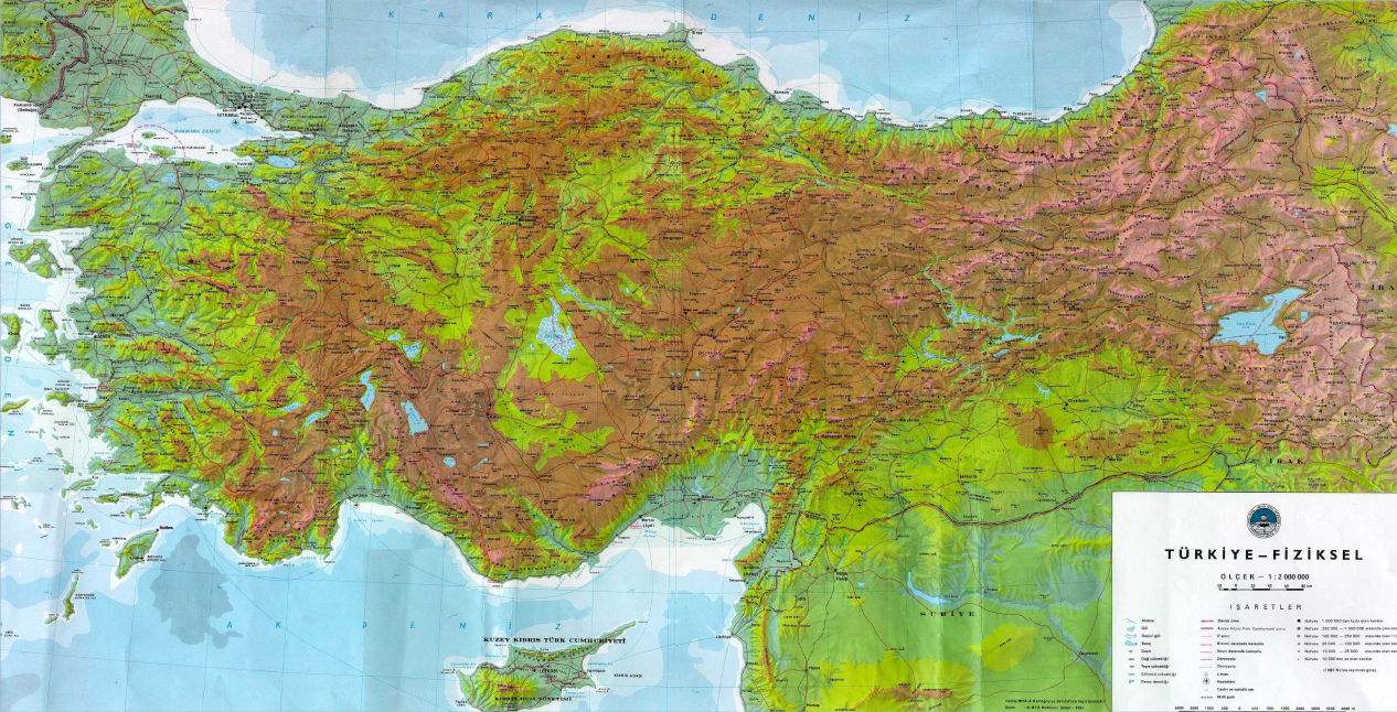 Физическая карта турции на русском языке - 95 фото