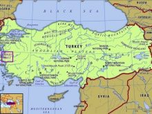 Physical Map of Turkey