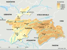 tajikistan topographic map