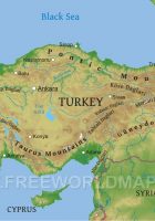 Turkey physical map