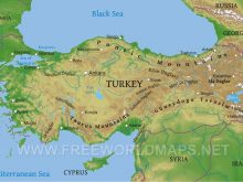 Turkey physical map