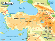 map of turkey