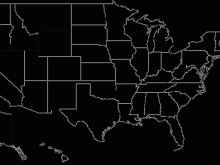 usa map blank white black