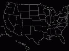 usa map blank white black