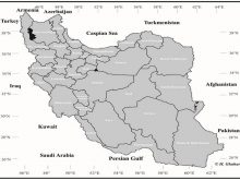 iran location map black and white