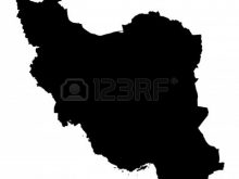 iran map black and white