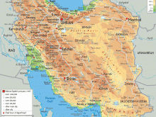 Iran physical map