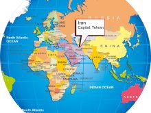 Iran Map Globe Earth Russia Afghanistan Turkmenistan Pakistan Turkey Iraq Persian Gulf