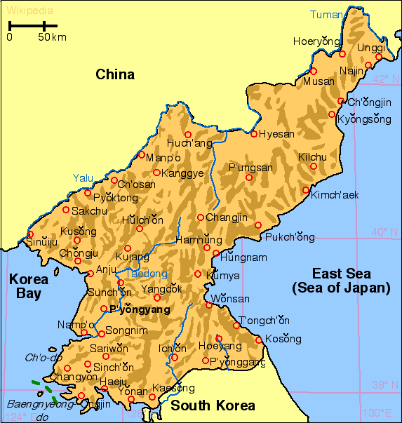 Korea north map Korea north map