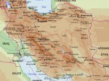 detailed physical map of iran