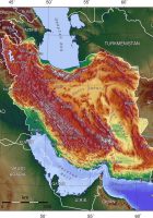 detailed physical map of iran and raq