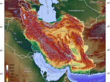 detailed physical map of iran and raq