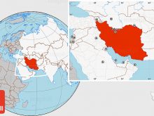 gray location map of iran highlighted continent