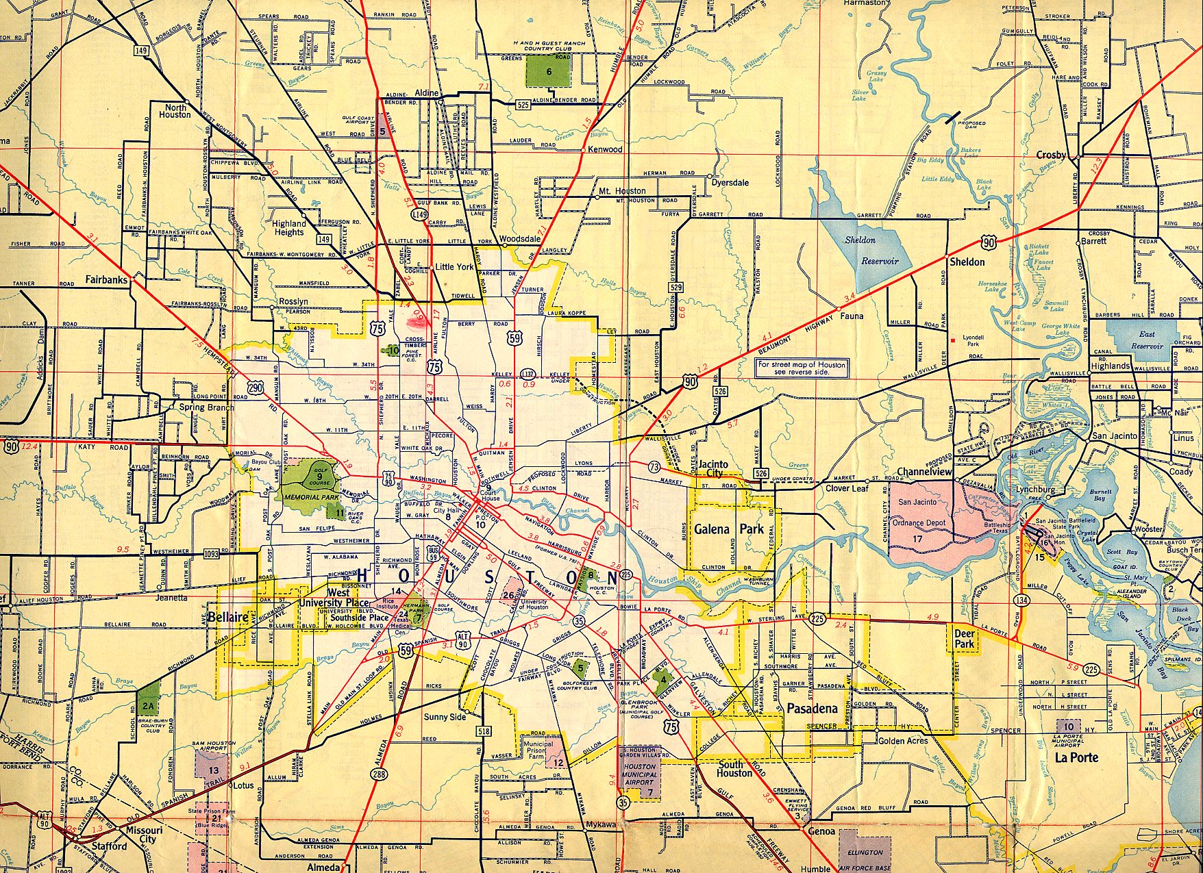 historical map houston 1952 historical map houston 1952
