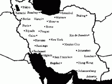 iran map black and white