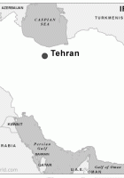 iran capital map black and white
