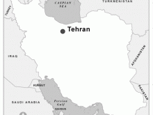 iran capital map black and white