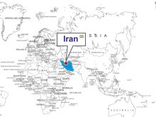 iran location map