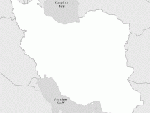 iran outline map black and white