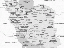 iran political map black and white