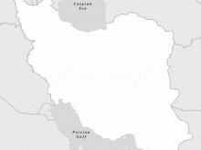 iran outline blank map