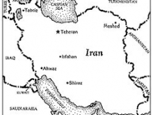 iran map black and white