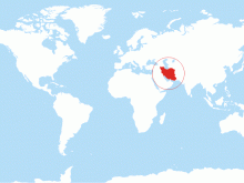iran location map