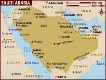 map of saudi arabia