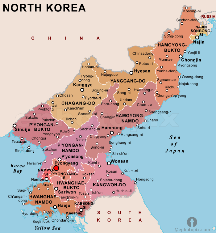 north korea political map north korea political map