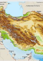 physical 3d map of iran shaded relief outside