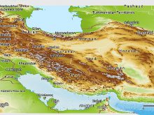 physical panoramic map of iran