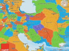 political 3d map of iran