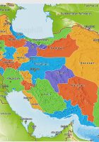 political 3d map of iran physical outside