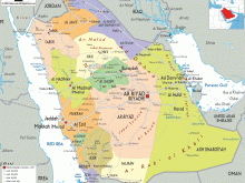 political map of Saudi Arabia