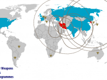 world map of nuclear threats from iran and north korea