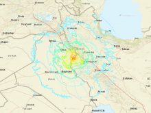 Sulaymaniyah earthquake map